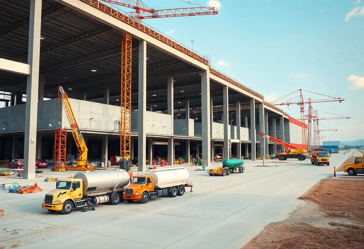 Construction site of GCP Paper's manufacturing facility in Texas
