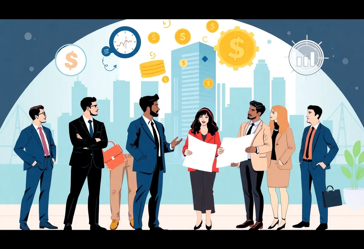 Group of entrepreneurs planning for business acquisition