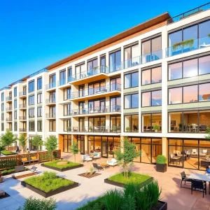 Mixed-use development construction site in San Mateo