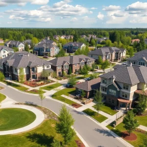 Mixed-style residential community in Farmingville with modern units