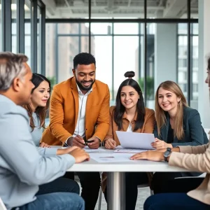 Diverse team working on multifamily housing finance solutions