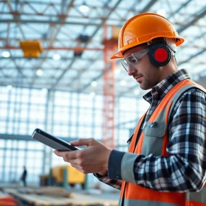 Innovative construction site with advanced technology