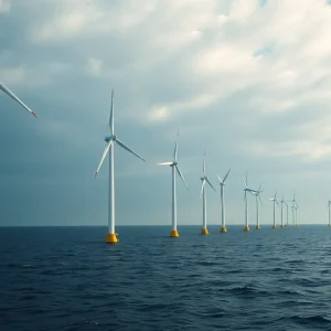Offshore wind turbines near the New York coast