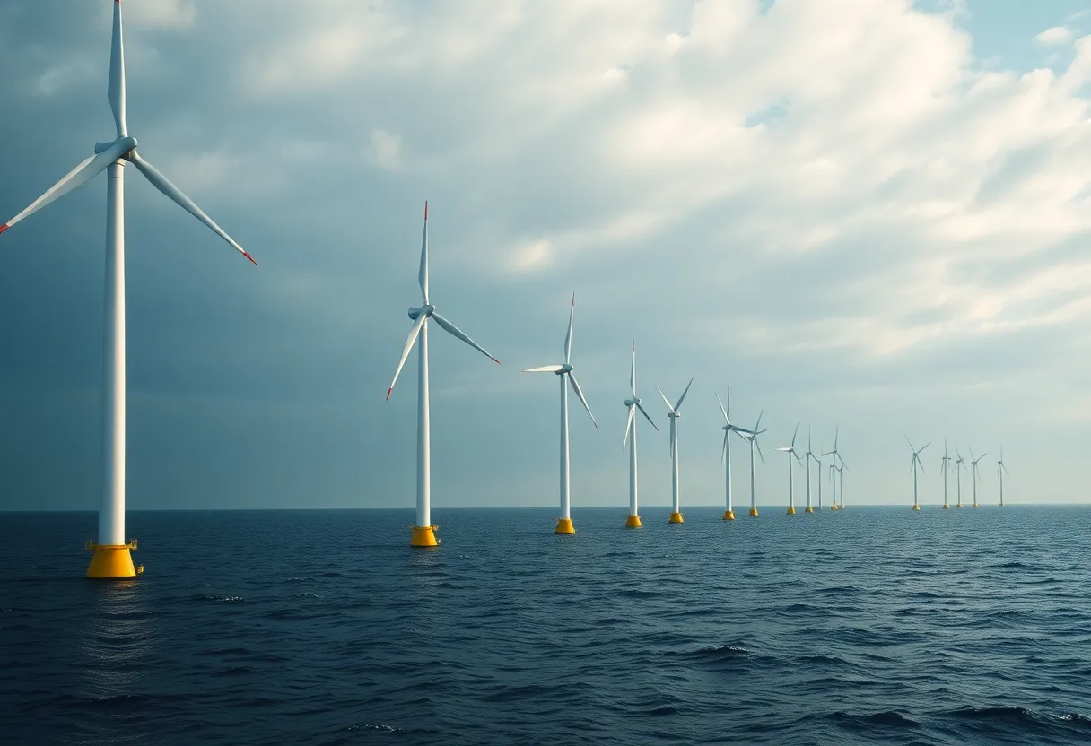 Offshore wind turbines near the New York coast