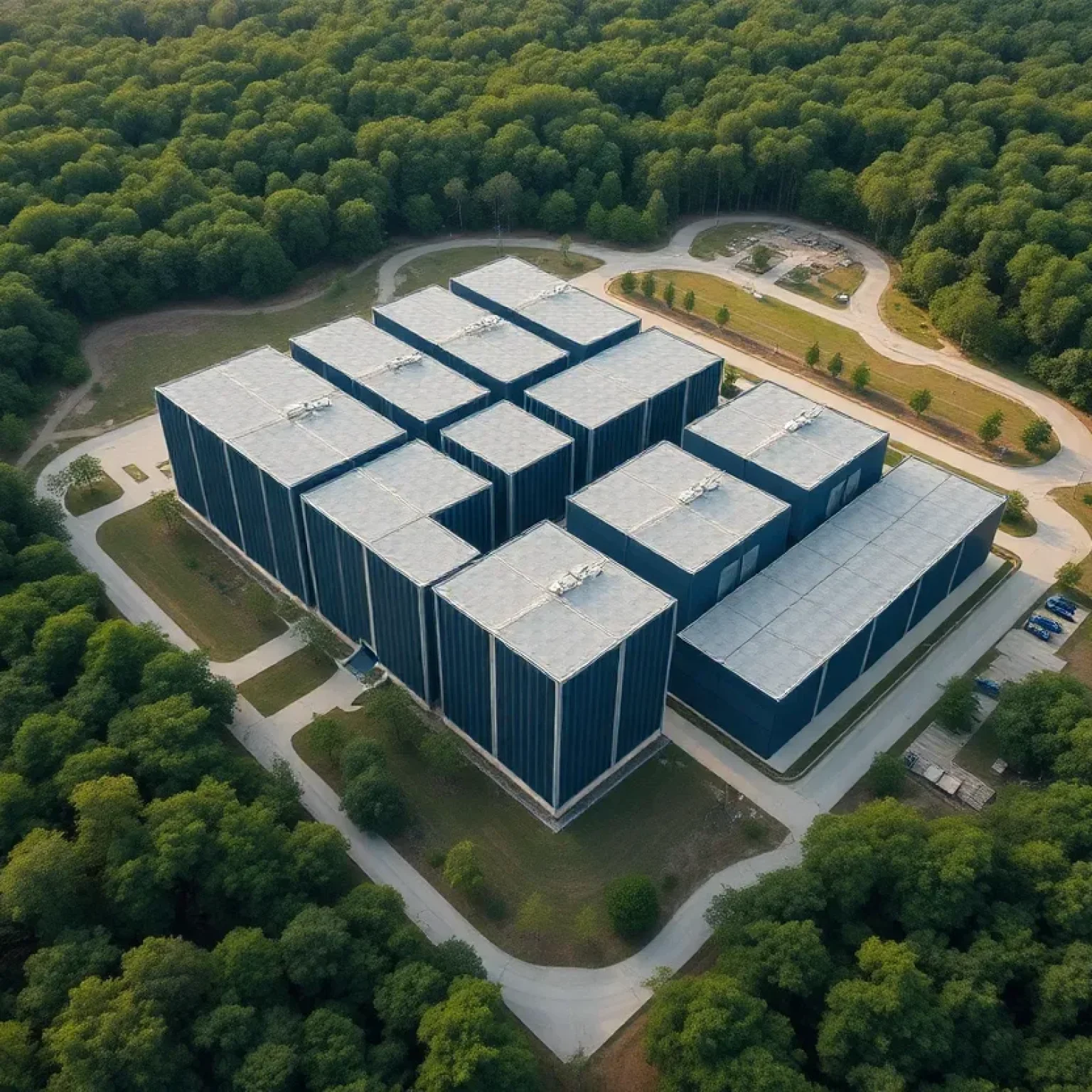 Aerial view of a large data center in Georgia