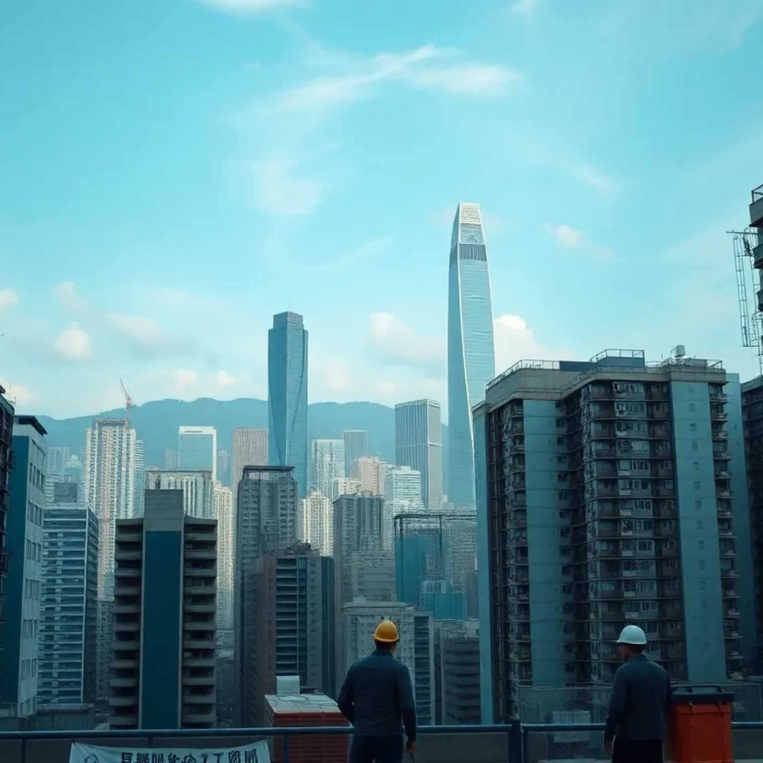 Skyline of Hong Kong depicting economic activity and job market challenges.