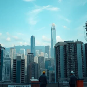 Skyline of Hong Kong depicting economic activity and job market challenges.
