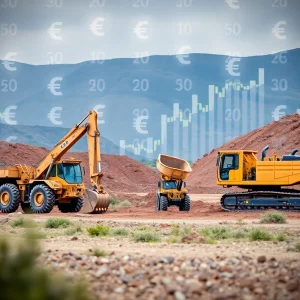 Komatsu construction equipment working on a site