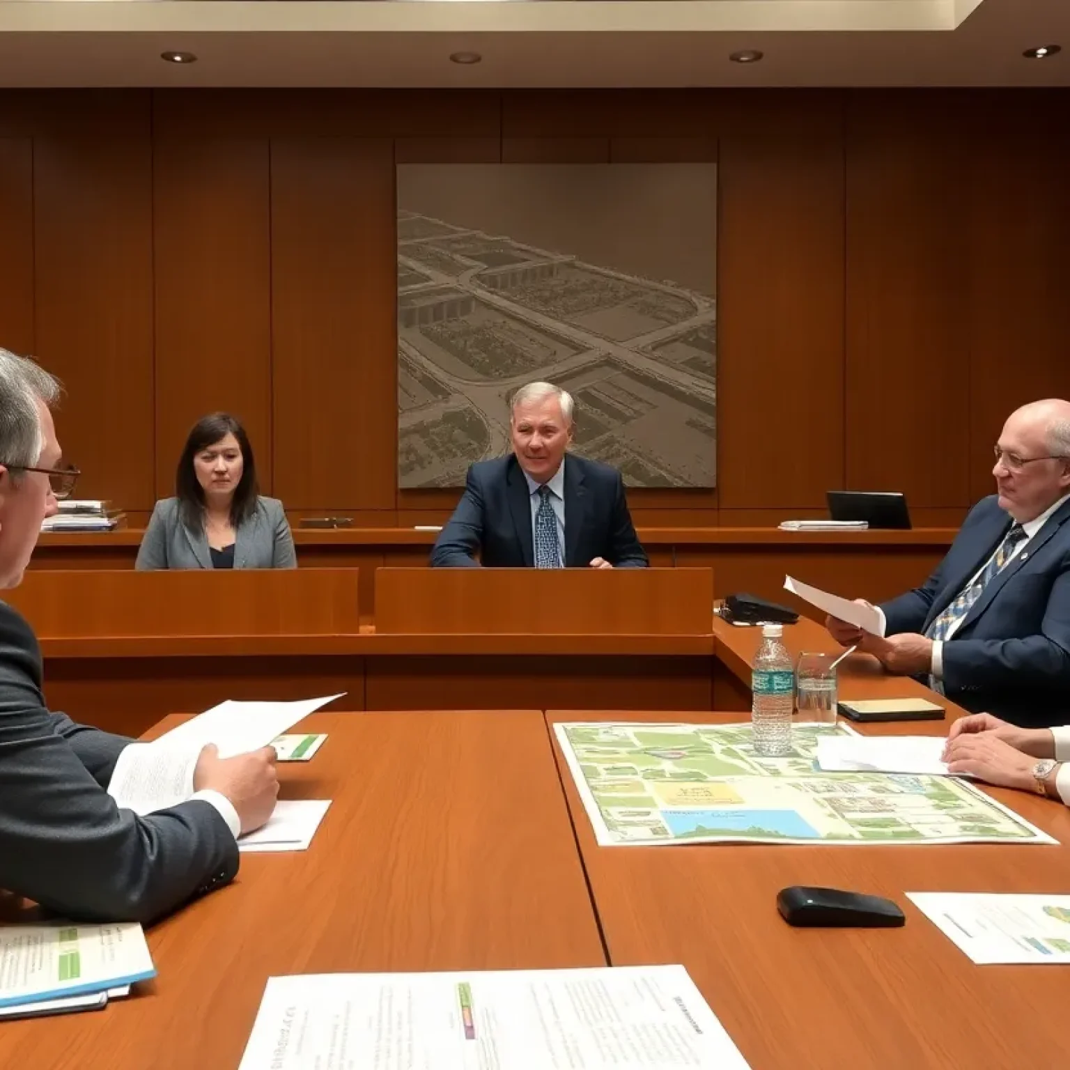 Commissioners discussing public-private partnership for infrastructure
