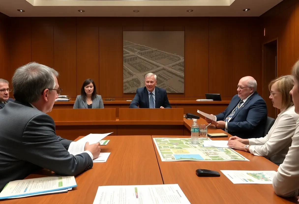 Commissioners discussing public-private partnership for infrastructure