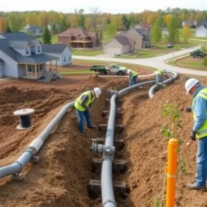 Construction workers enhancing infrastructure in Southern Tier New York