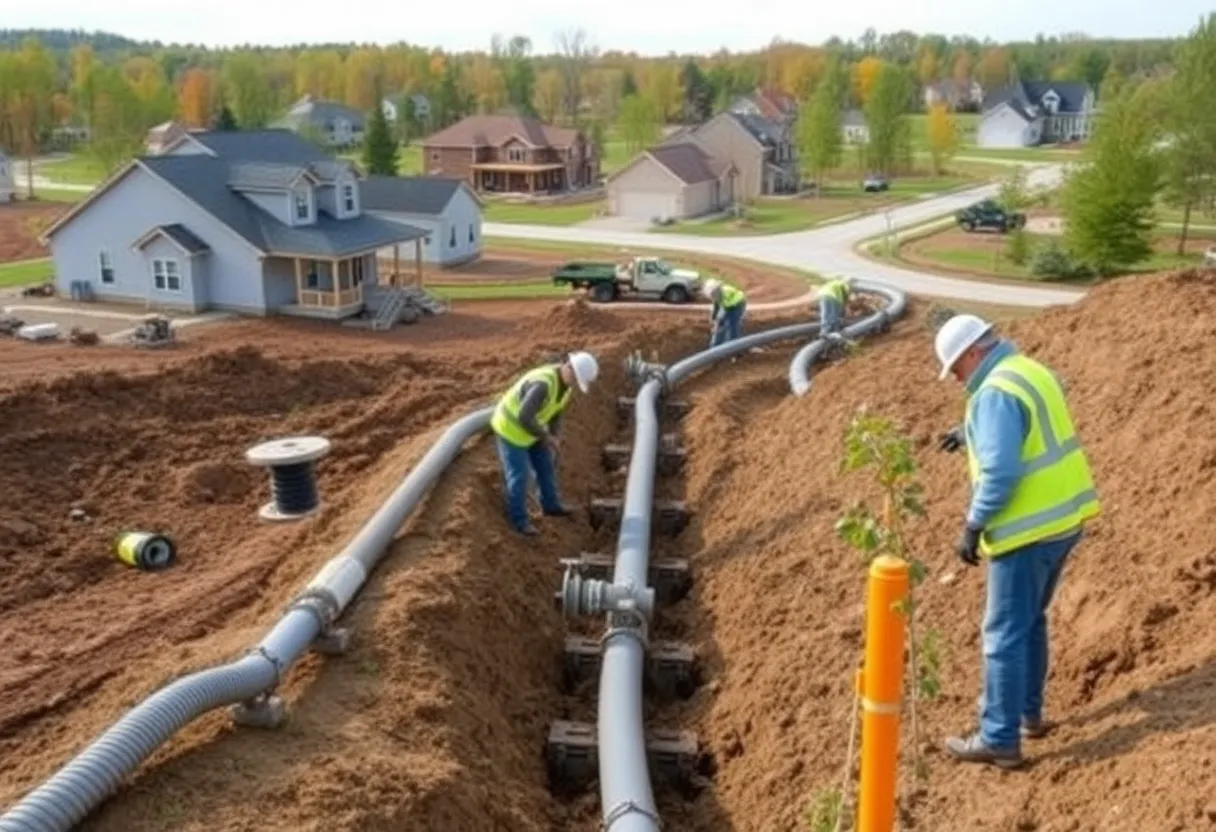Construction workers enhancing infrastructure in Southern Tier New York