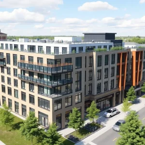 Rendering of 290 Lumpkin mixed-use facility at University of Georgia