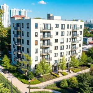 Rendering of the Vivant at Bedford Park rental apartment complex