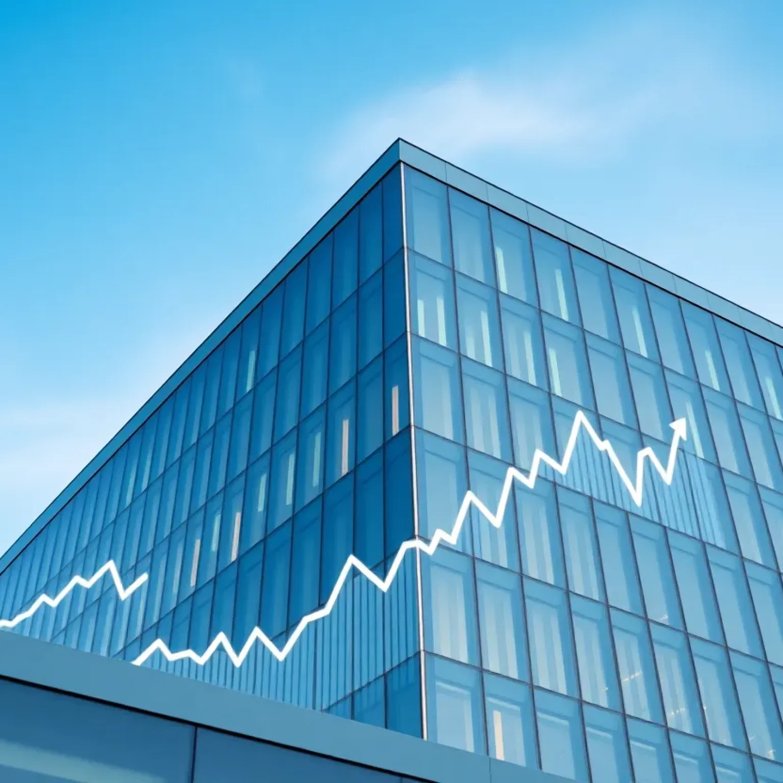 A corporate building symbolizing financial strength and growth