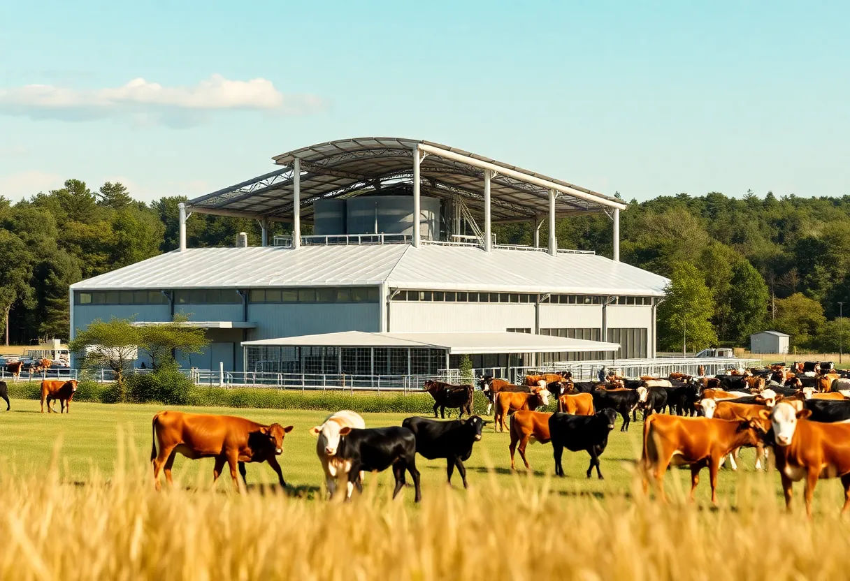 Exterior view of the LEED-certified beef harvest facility in Missouri