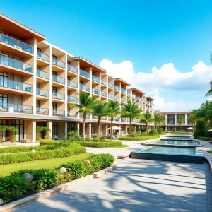 Modern multifamily residential development with resort-style amenities in Naples.