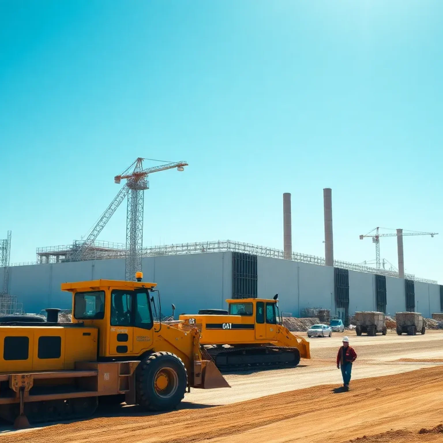 Construction site of Micron's semiconductor facility in New York