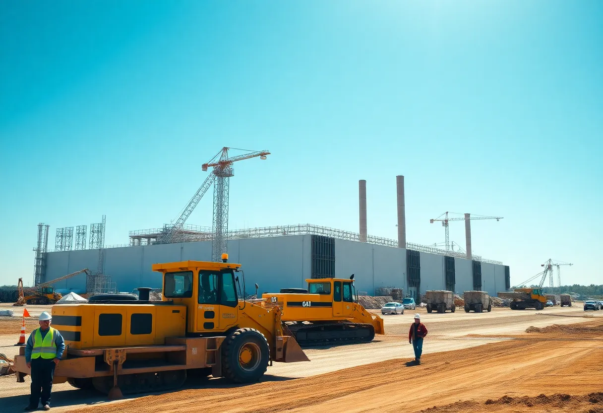 Construction site of Micron's semiconductor facility in New York