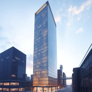 Architectural rendering of the Paramount skyscraper in Nashville