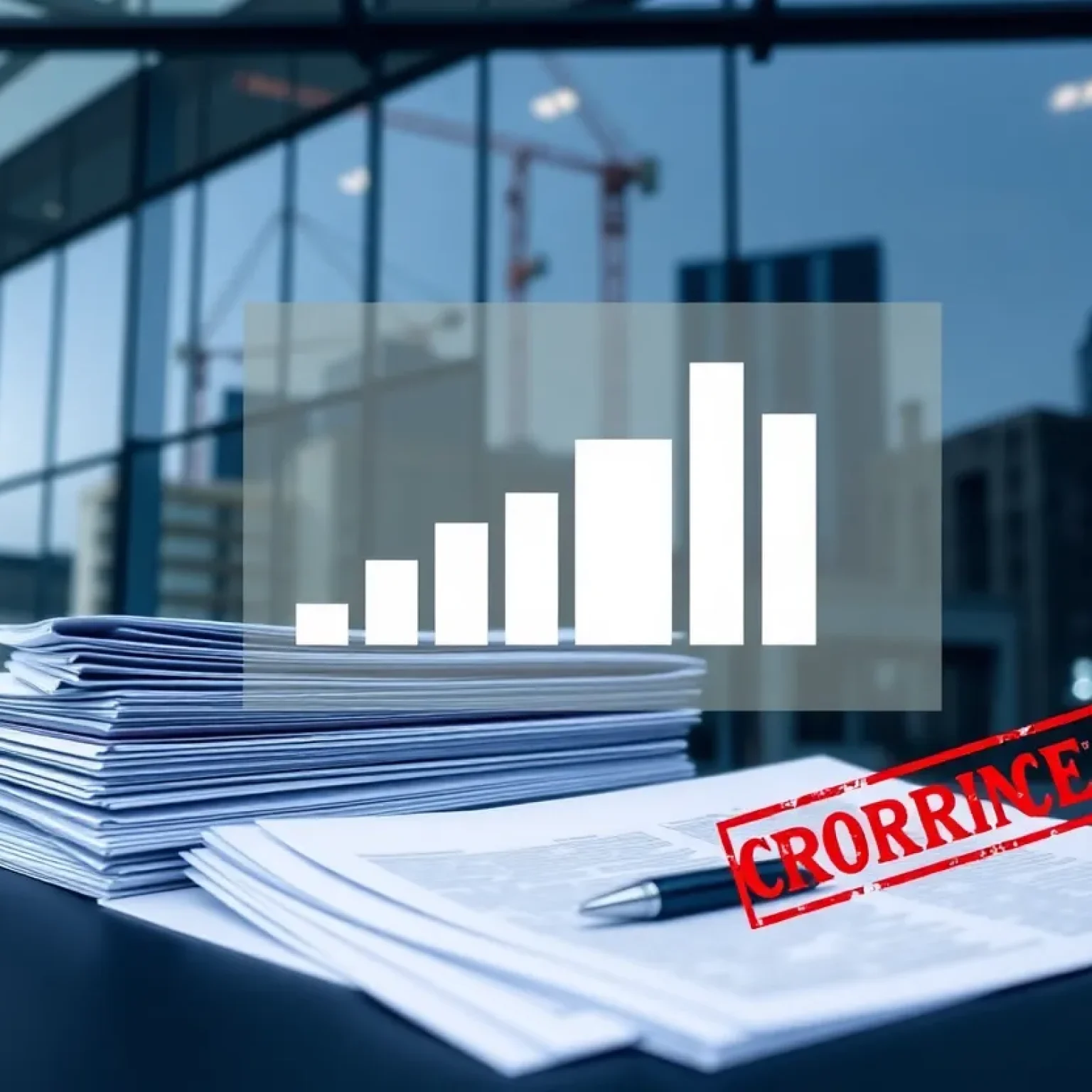 Graphic of loan documents, construction cranes and a ranking chart representing private lending rankings correction