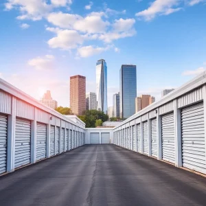A modern self-storage facility with climate-controlled units