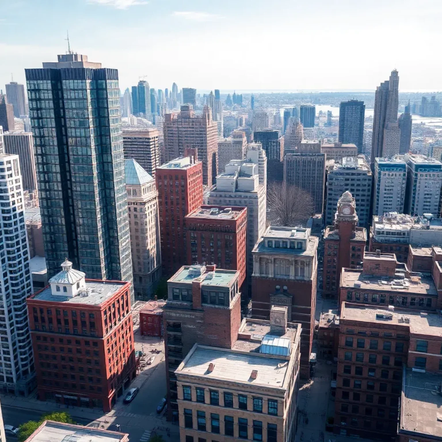 Aerial view of Brooklyn highlighting new and pre-war apartments