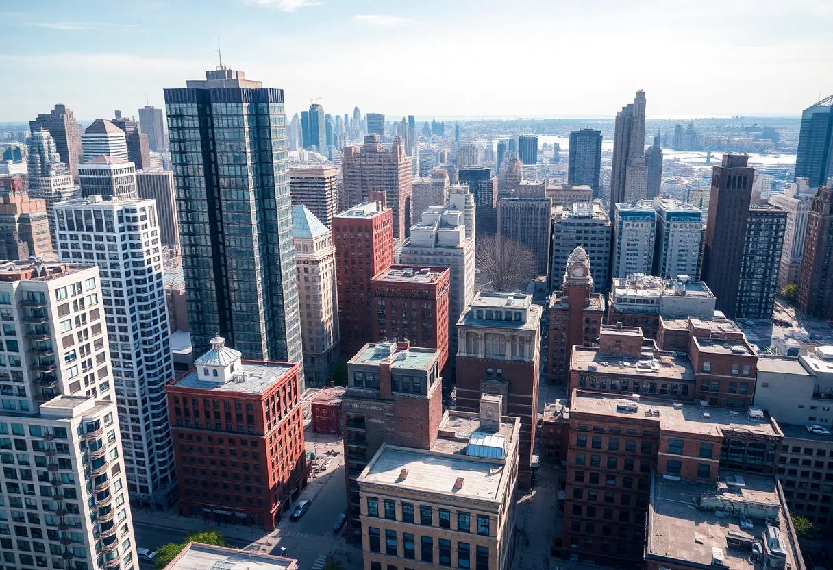 Aerial view of Brooklyn highlighting new and pre-war apartments