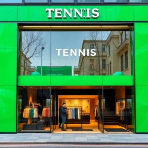 Exterior view of Lacoste flagship store on Fifth Avenue
