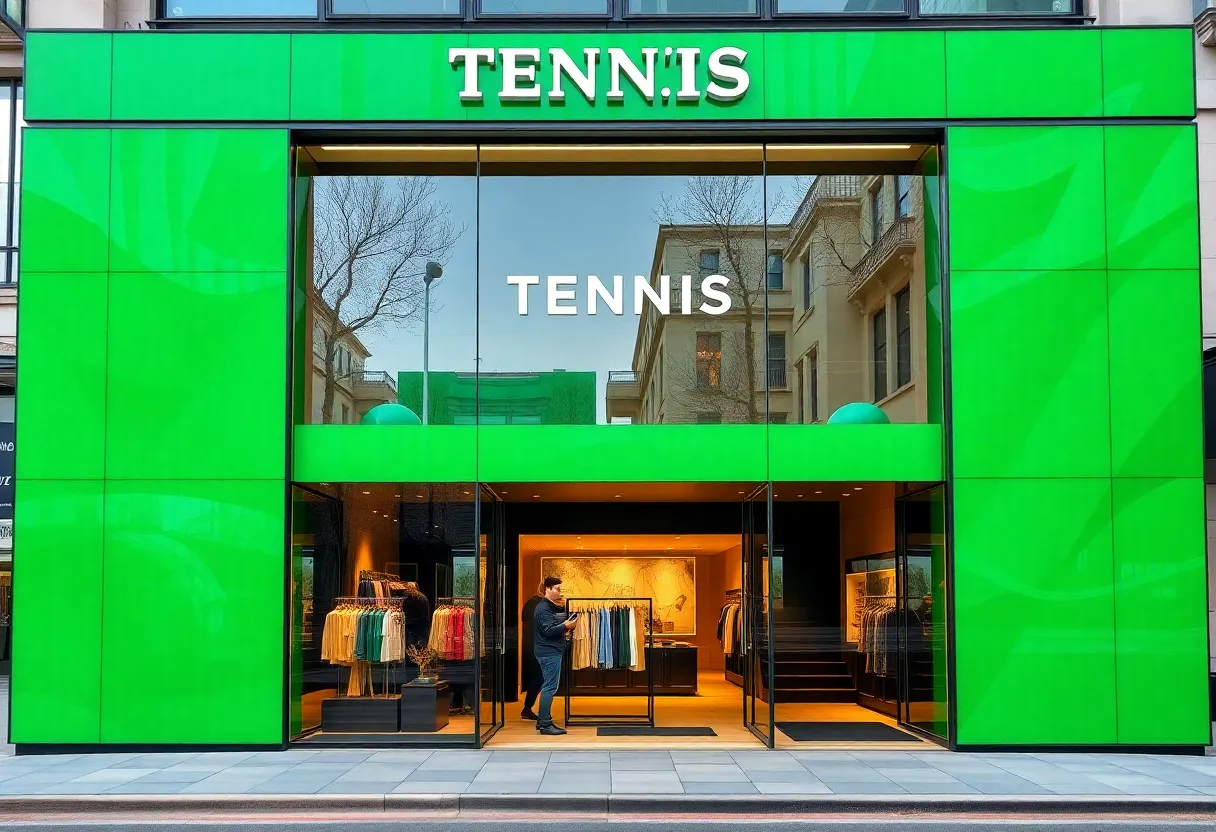 Exterior view of Lacoste flagship store on Fifth Avenue