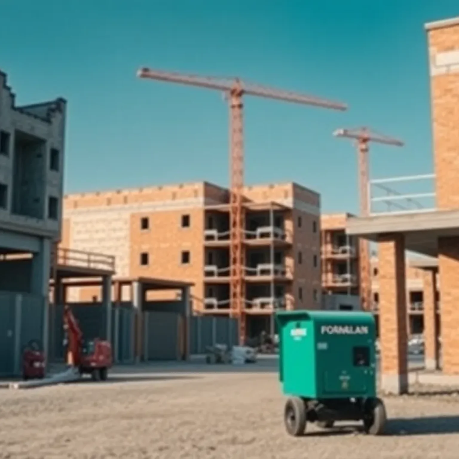 Construction site showing delays caused by a gas ban law in New York