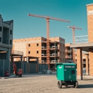 Construction site showing delays caused by a gas ban law in New York